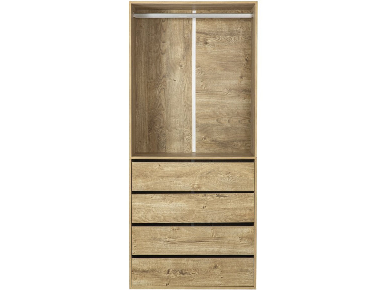 Kleiderschrank mit 4 Schubladen und 1 Garderobe "Opera" - 80 x 45 x 180 cm - Beige