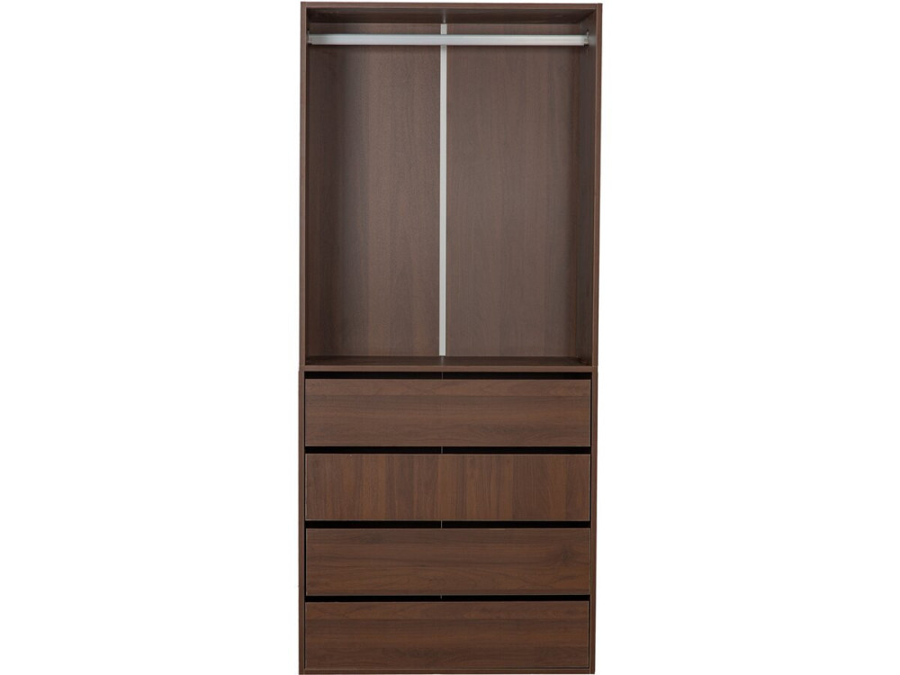 Schrank mit 4 Schubladen und 1 Garderobe "Opera" - 80 x 45 x 180 cm - Braun