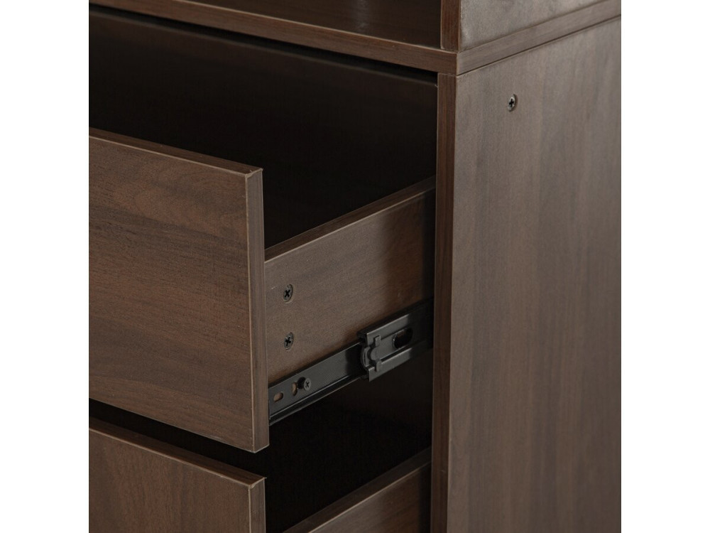 Schrank mit 4 Schubladen und 1 Garderobe "Opera" - 80 x 45 x 180 cm - Braun