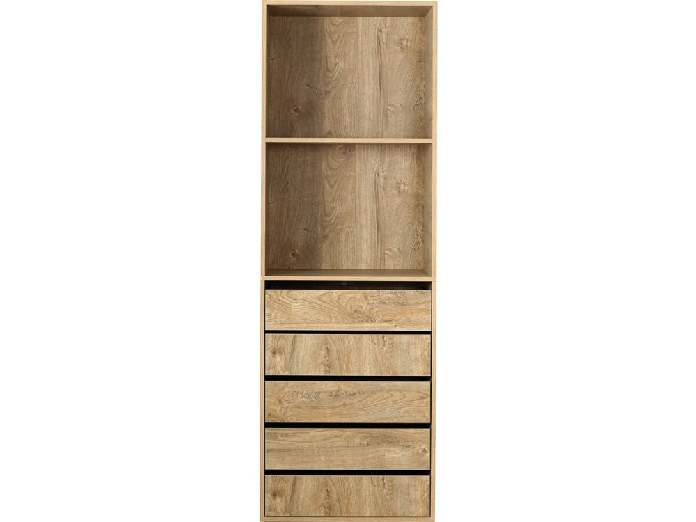 Schrank mit 5 Schubladen und 2 Regalen "Opera" - 60 x 45 x 180 cm - Beige