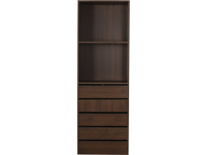 Schrank mit 5 Schubladen und 2 Regalen "Opera" - 60 x 45 x 180 cm - Braun