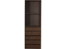 Schrank mit 5 Schubladen und 2 Regalen "Opera" - 60 x 45 x 180 cm - Braun