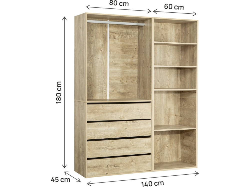 Modulares Ankleideset "Opera" - 2 Elemente - Beige