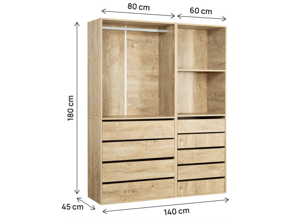 Modulares Ankleideset "Opera" - 2 Elemente - Beige