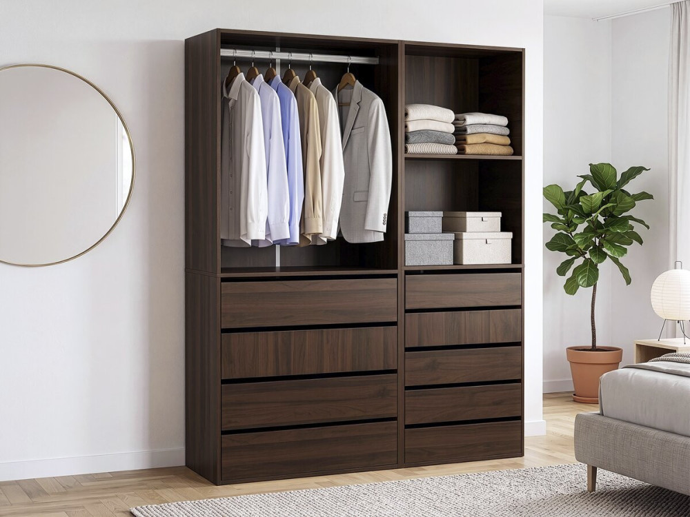Modulares Ankleideset "Opéra" - 2 Elemente - Braun