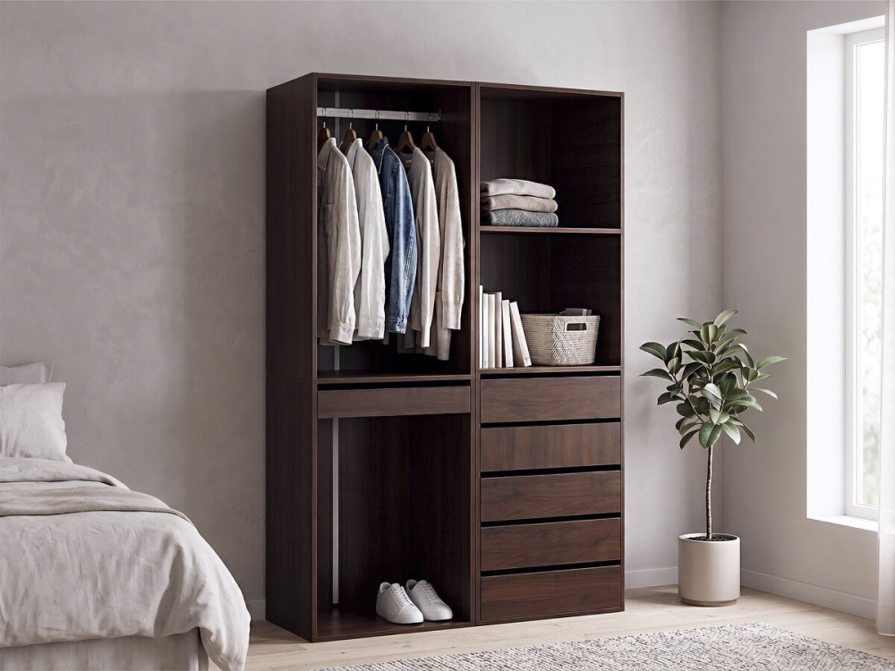 Modulares Ankleideset "Opéra" - 2 Elemente - Braun