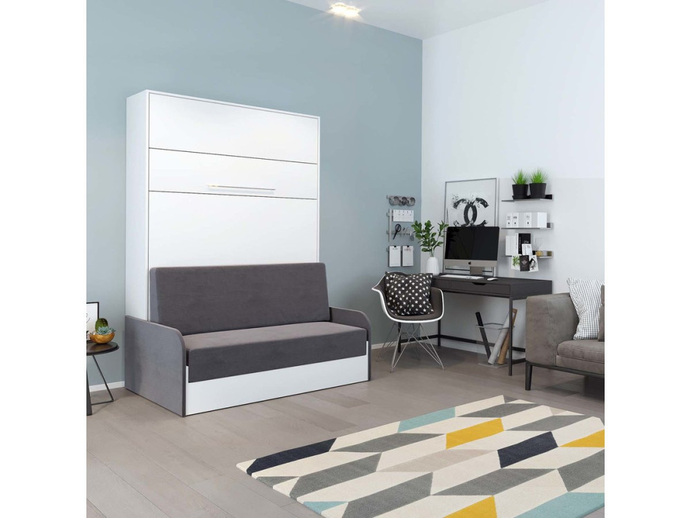 Klappbett "KYM SOFA 3" - 140 x 200 cm - Weiß