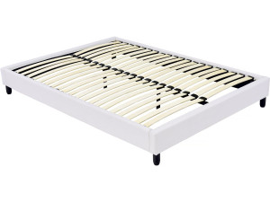 Bettgestell-Lattenrost  - 140 x 190 cm - 20 Latten - Weiß