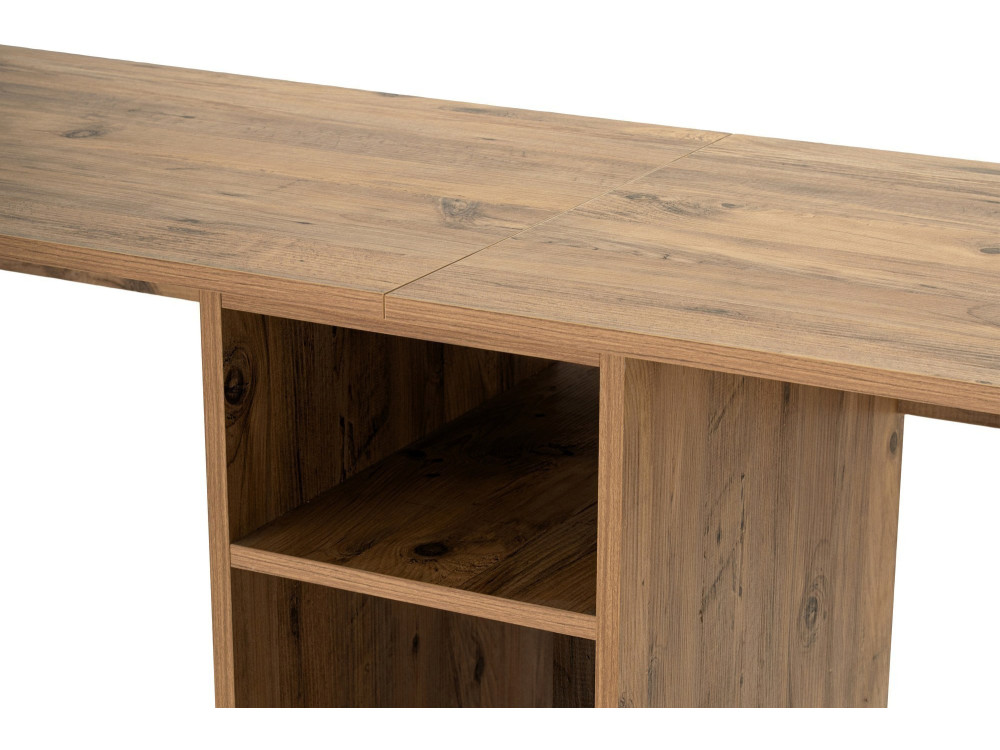 Schreibtisch „Twin Study Desk“ aus Holz – 240 x 60 x 74 cm – Schwarze Atlantische Kiefer