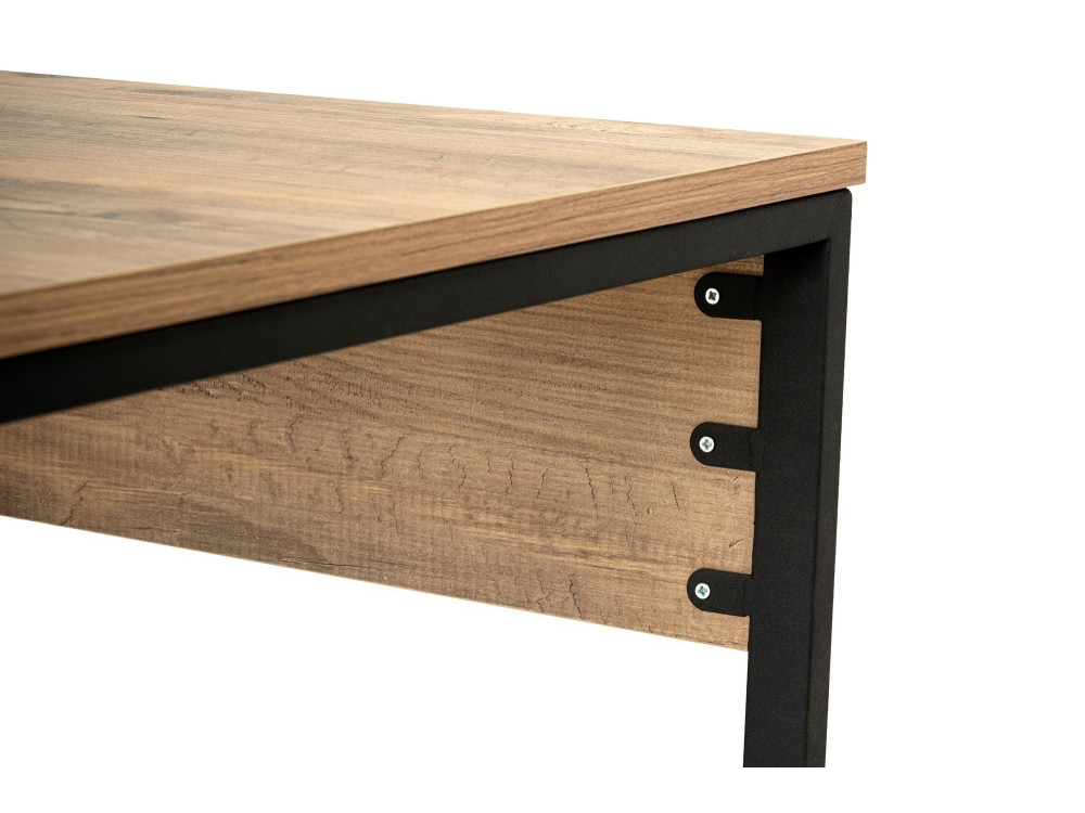 Schreibtisch „Twin Study Desk“ aus Holz – 240 x 60 x 74 cm – Schwarze Atlantische Kiefer