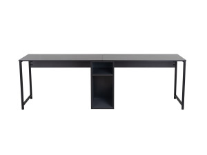 Schreibtisch „Twin Study Desk“ aus Holz – 240 x 60 x 74 cm – Anthrazit/Schwarz