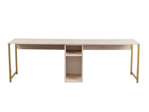 Schreibtisch „Twin Study Desk“ – 240 x 60 x 74 cm – Travertin Gold