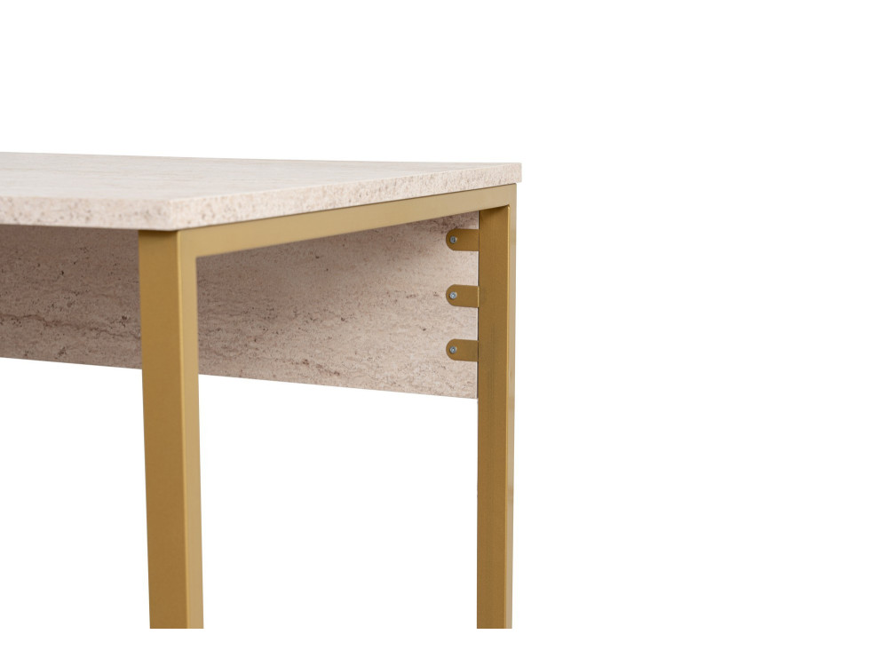 Schreibtisch „Twin Study Desk“ – 240 x 60 x 74 cm – Travertin Gold
