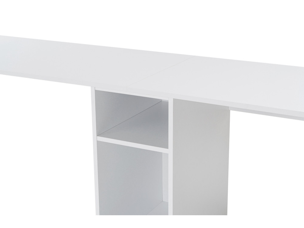 Schreibtisch „Twin Study Desk“ aus Holz – 240 x 60 x 74 cm – Goldweiß