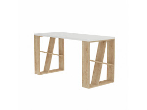Holzschreibtisch "Honey" - 140 x 60 x 75 cm - Weiße Eiche