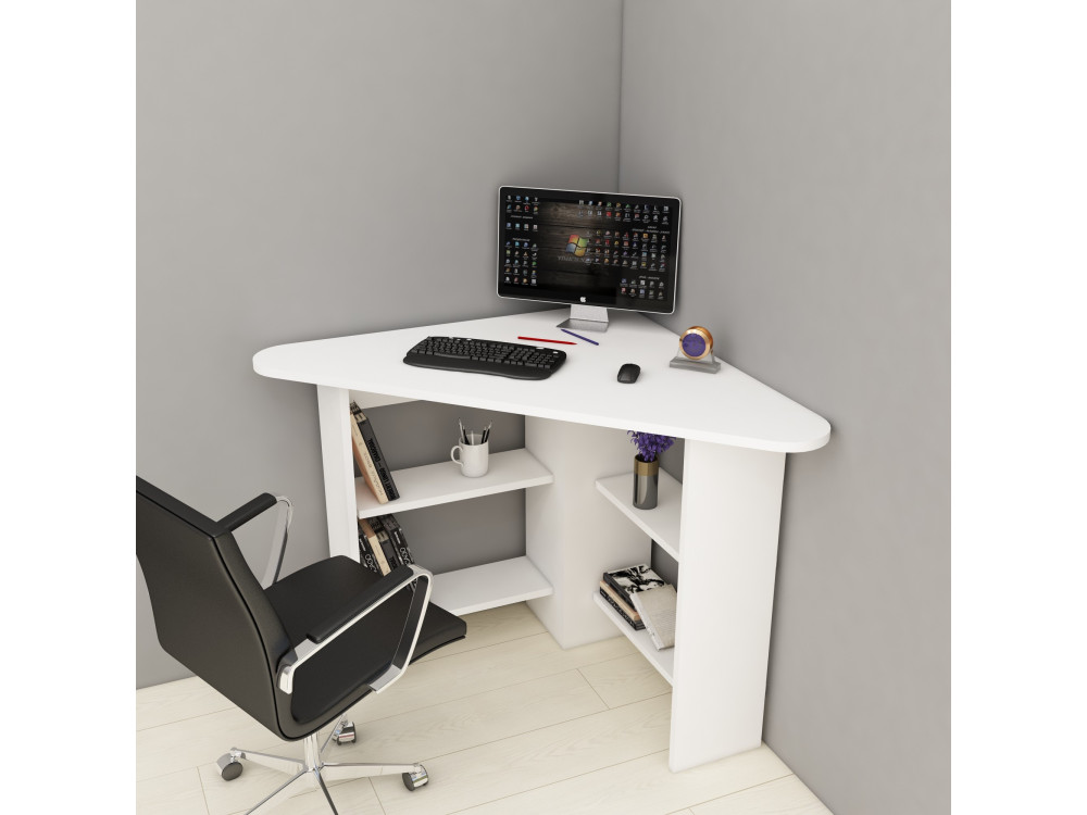 Holzschreibtisch "Corner " - 80 x 80 x 73 cm - Weiß