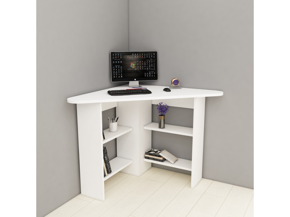 Holzschreibtisch "Corner " - 80 x 80 x 73 cm - Weiß