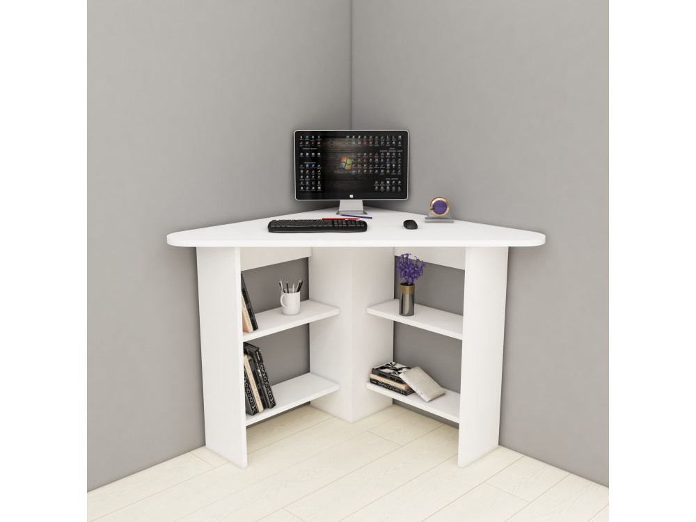 Holzschreibtisch "Corner " - 80 x 80 x 73 cm - Weiß