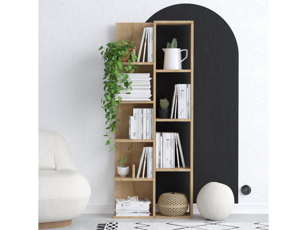 Bücherregal „Lily“ aus Holz – 60 x 18 x 150 cm – Eiche