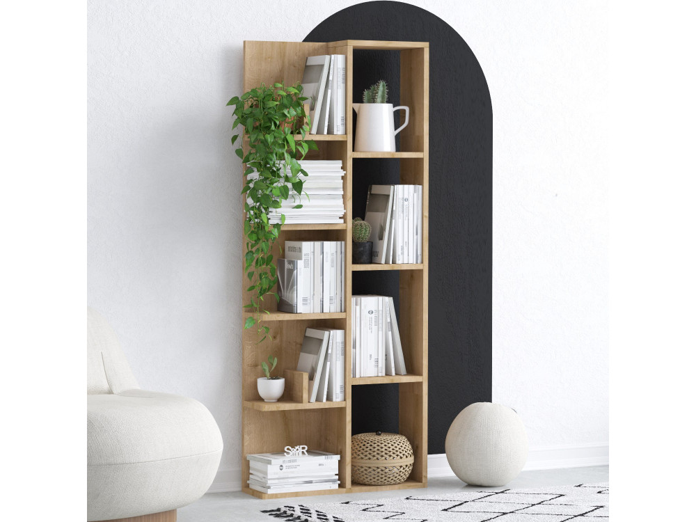 Bücherregal „Lily“ aus Holz – 60 x 18 x 150 cm – Eiche