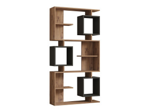 Bücherregal „Icardi“ aus Holz – 90 x 24 x 171 cm – Anthrazitfarbene atlantische Kiefer