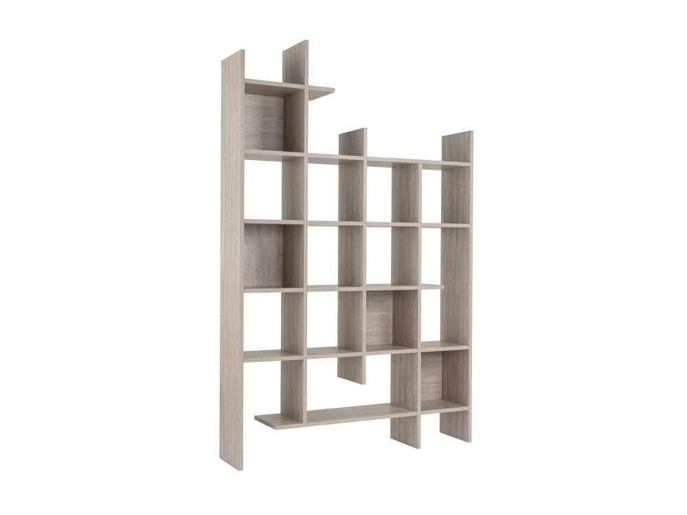Bücherregal aus Holz "Manco" - 122 x 25 x 188 cm - Travertin