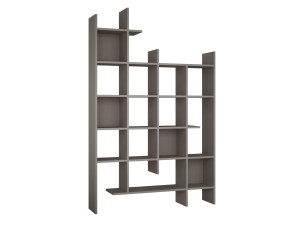 Holz Bücherregal "Manco" - 122 x 25 x 188 cm - Helles Mokka