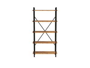 Bücherregal „Nero“ aus Holz – 90 x 33 x 180 cm – Schwarze atlantische Kiefer