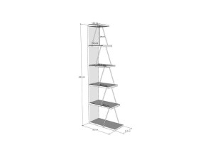 Holz Bücherregal "Melinos" - 50 x 22 x 150 cm - Anthrazitgrau