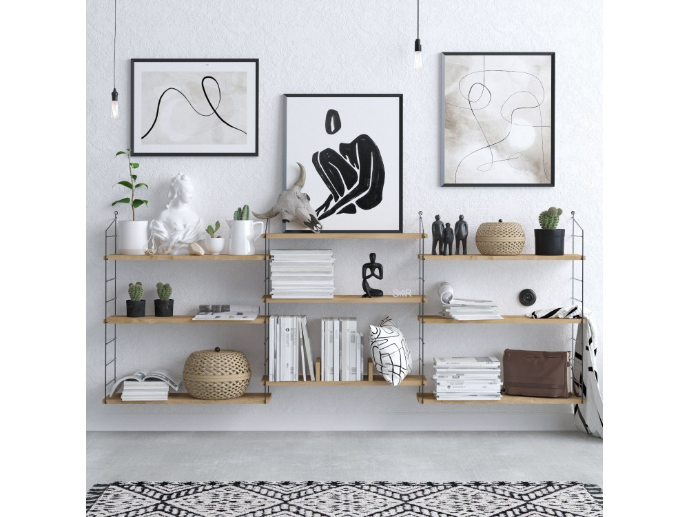 Bücherregal aus Holz "Laba" - 216 x 20 x 85 cm - Eiche