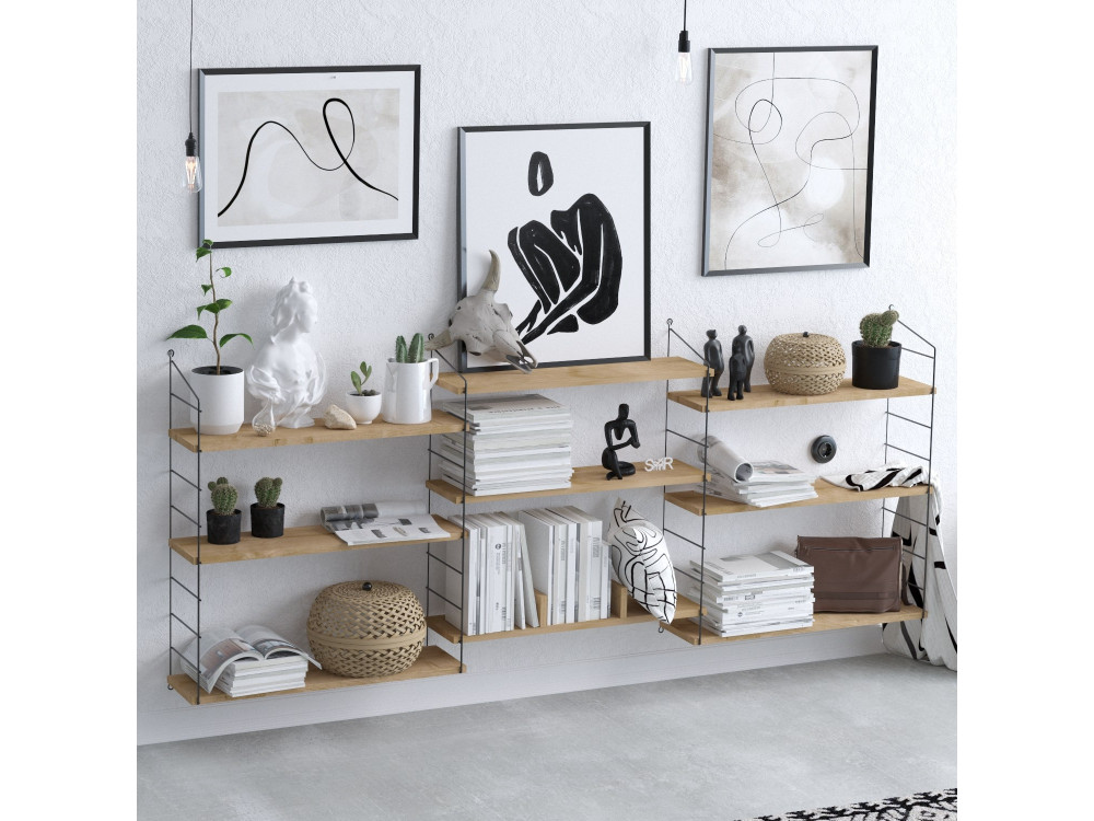 Bücherregal aus Holz "Laba" - 216 x 20 x 85 cm - Eiche