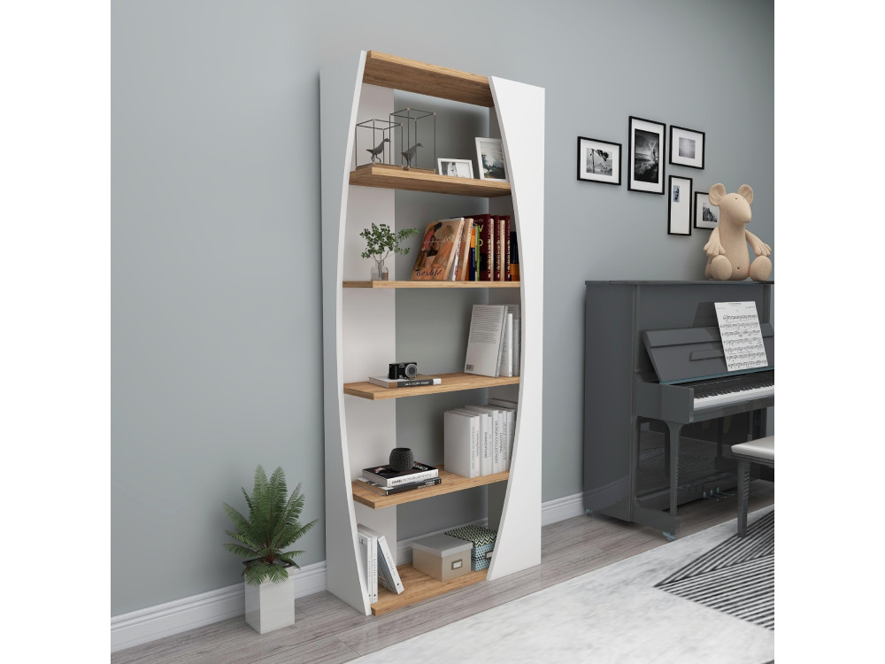 Bücherregal „Selge“ aus Holz – 63 x 23 x 150 cm – Atlantische Kiefer, Weiß