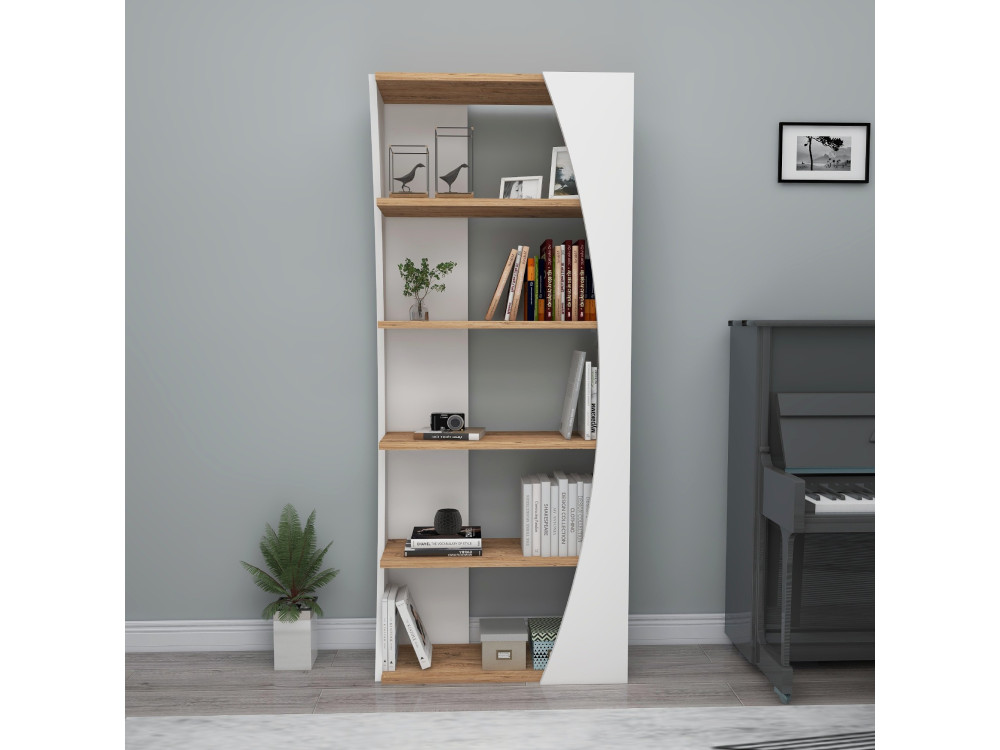 Bücherregal „Selge“ aus Holz – 63 x 23 x 150 cm – Atlantische Kiefer, Weiß