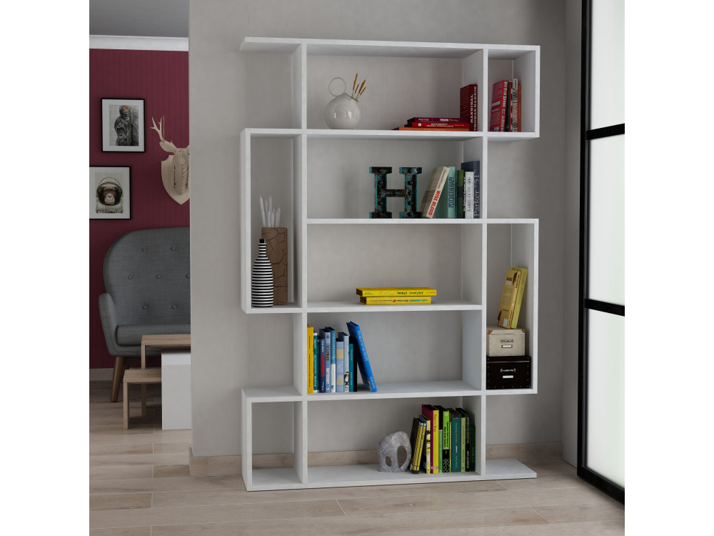 Holz Bücherregal "Mito" - 110 x 25 x 161 cm - Weiß
