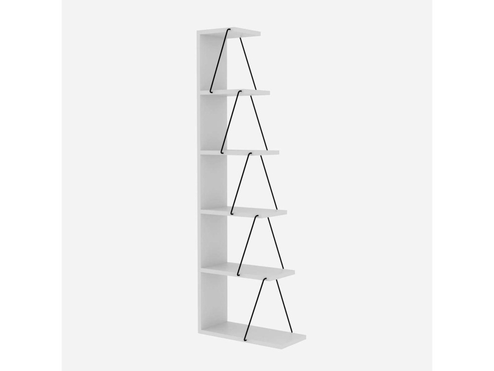 Holz Bücherregal "Ayder" - 50 x 22 x 150 cm - Weiß