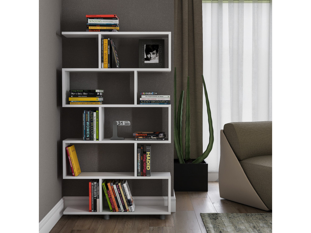 Holz Bücherregal "Elif" 90 x 20 x 156 cm - Weiß