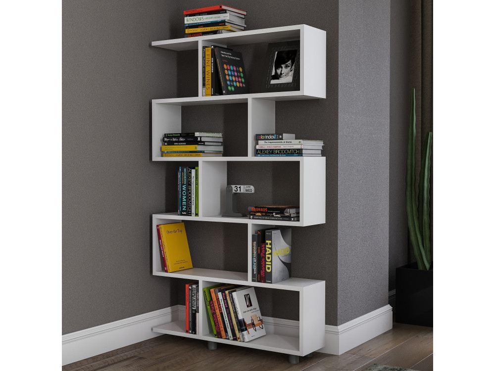 Holz Bücherregal "Elif" 90 x 20 x 156 cm - Weiß