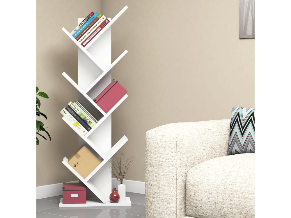 Bücherregal aus Holz "Hitit" - 46 x 22 x 128 cm - Weiß