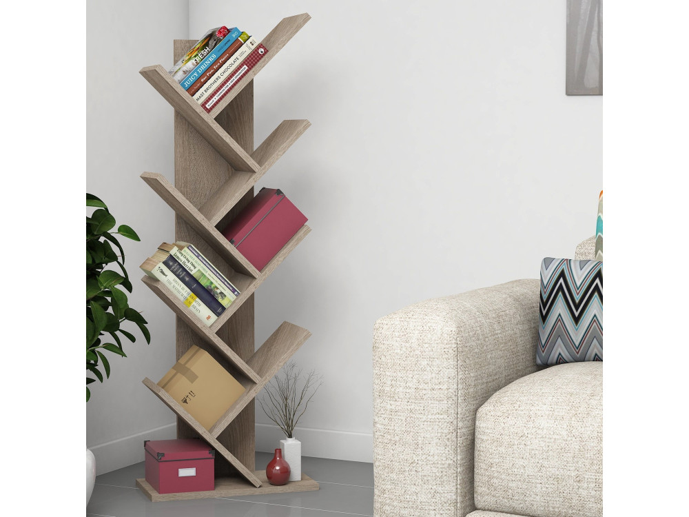 Bücherregal aus Holz "Hitit" - 46 x 22 x 128 cm - Braun