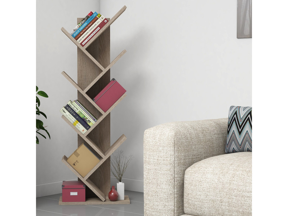 Bücherregal aus Holz "Hitit" - 46 x 22 x 128 cm - Braun