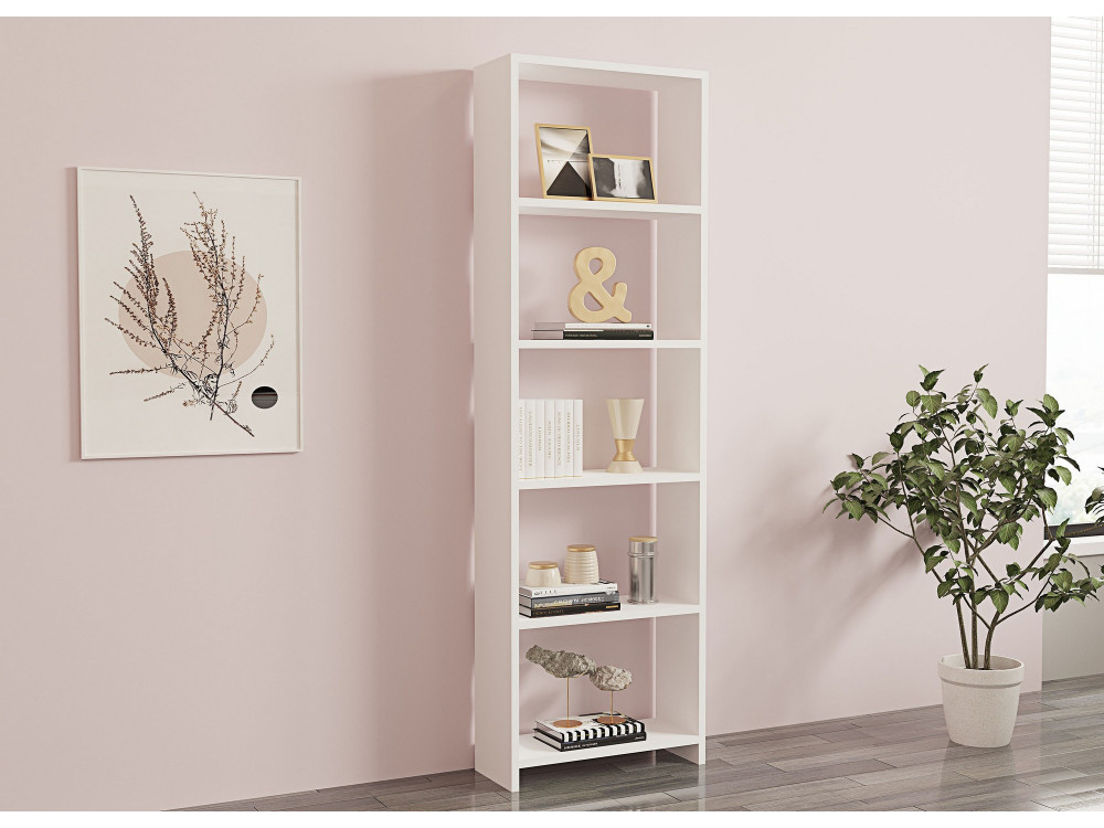 Bücherregal aus Holz "New" - 50 x 19 x 160 cm - Weiß