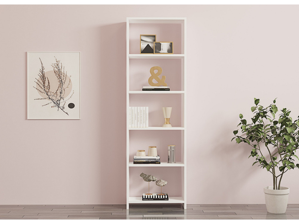 Bücherregal aus Holz "New" - 50 x 19 x 160 cm - Weiß