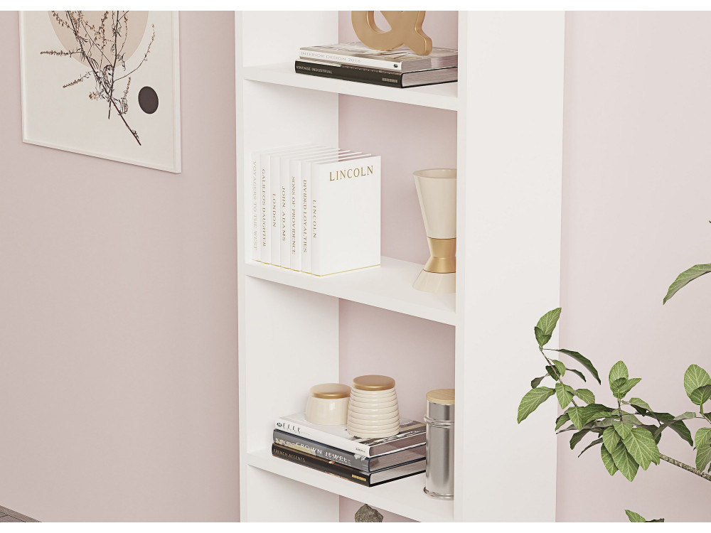 Bücherregal aus Holz "New" - 50 x 19 x 160 cm - Weiß