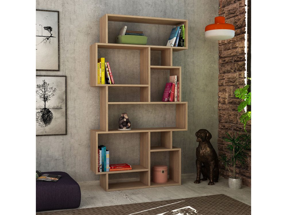 Bücherregal aus Holz "Karmato" - 96 x 25 x 168 cm - Sonoma Eiche