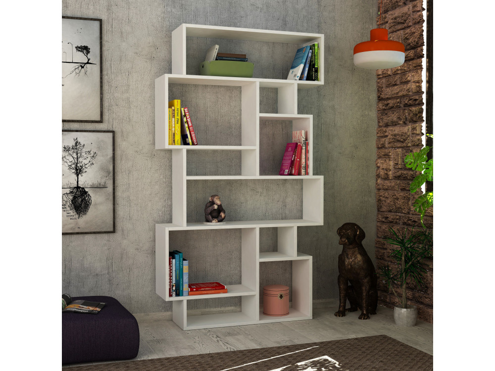 Bücherregal aus Holz "Karmato" - 96 x 25 x 168 cm - Weiß