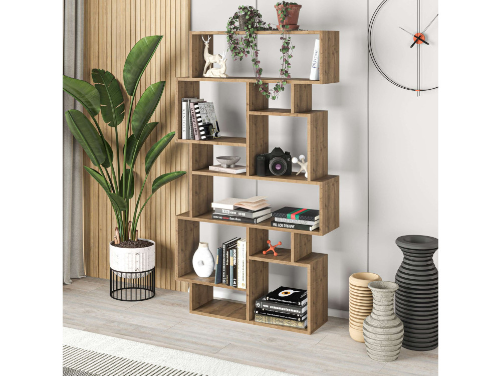 Holz Bücherregal "Karmato" - 96 x 25 x 168 cm - Braun