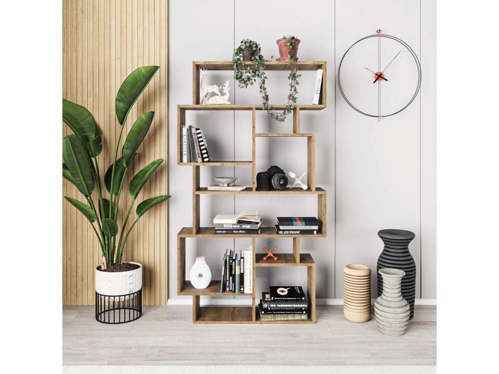 Holz Bücherregal "Karmato" - 96 x 25 x 168 cm - Braun