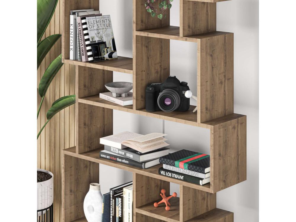 Holz Bücherregal "Karmato" - 96 x 25 x 168 cm - Braun