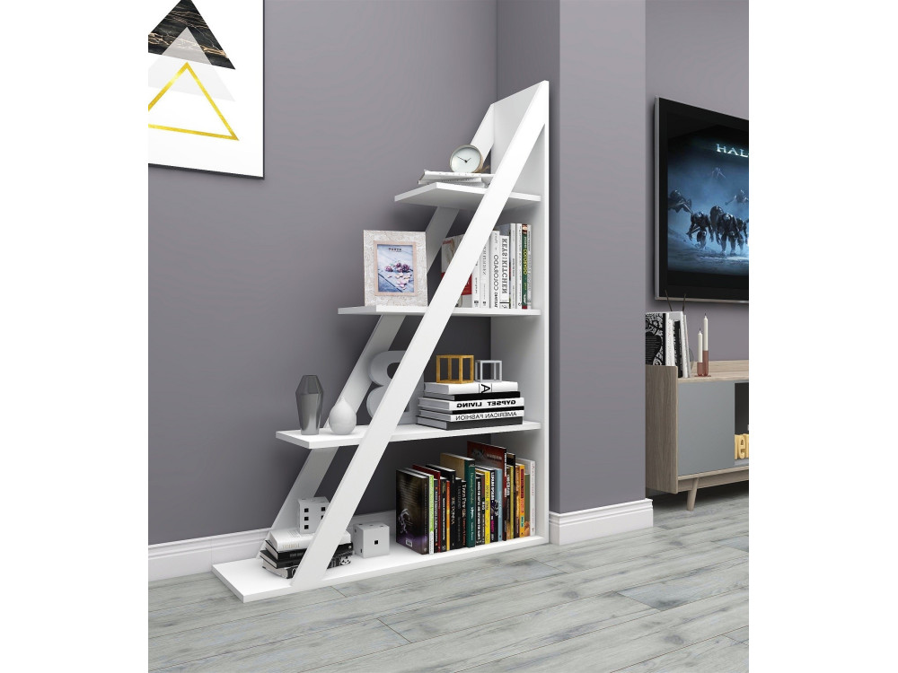 Bücherregal aus Holz "Arven" - 100 x 29 x 150 cm - Weiß