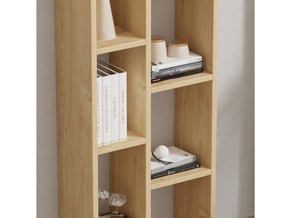 Holz Bücherregal "Tomi" - 45 x 20 x 150 cm - Eiche Saphir